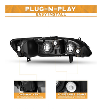 Load image into Gallery viewer, ๐ค New! 1998-2002 Honda Accord BLACK HOUSING HEADLIGHTS *Front Left + Front Right*