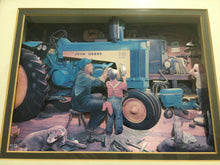 Load image into Gallery viewer, ๐ JOHN DEERE 3-D STYLE WOODEN ART FRAME! Grandfather & Grandson