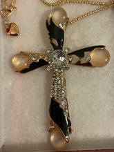 Load image into Gallery viewer, 🖤 Cross Necklace w/ Stone accents