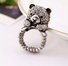 Load image into Gallery viewer, 🐻 🐭 3x BETSEY JOHNSON RINGS! Bears & Mouse HANDMADE w/ Painted Enamel!