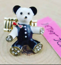 Load image into Gallery viewer, 🐻 🐭 3x BETSEY JOHNSON RINGS! Bears & Mouse HANDMADE w/ Painted Enamel!