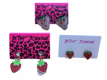 Load image into Gallery viewer, 🍓3x BETSEY JOHNSON STRAWBERRY EARRINGS! by: Betsey Johnson