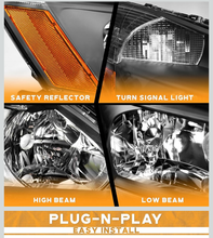 Load image into Gallery viewer, 🖤 New! 2003-2007 Honda Accord 2 or 4 Door BLACK HOUSING HEADLIGHTS HEADLAMPS!
