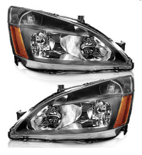 Load image into Gallery viewer, 🖤 New! 2003-2007 Honda Accord 2 or 4 Door BLACK HOUSING HEADLIGHTS HEADLAMPS!
