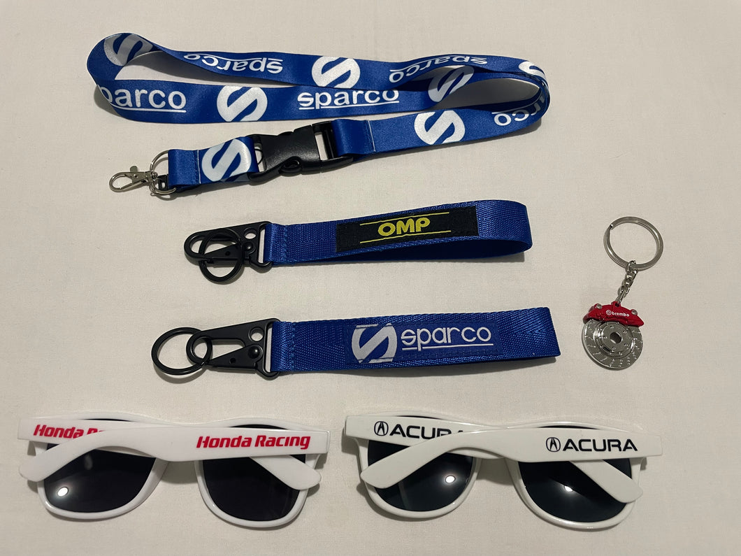 🚙Sparco / OMP / Brembo Brake Keychains Lanyard with Honda & Acura Sunglasses
