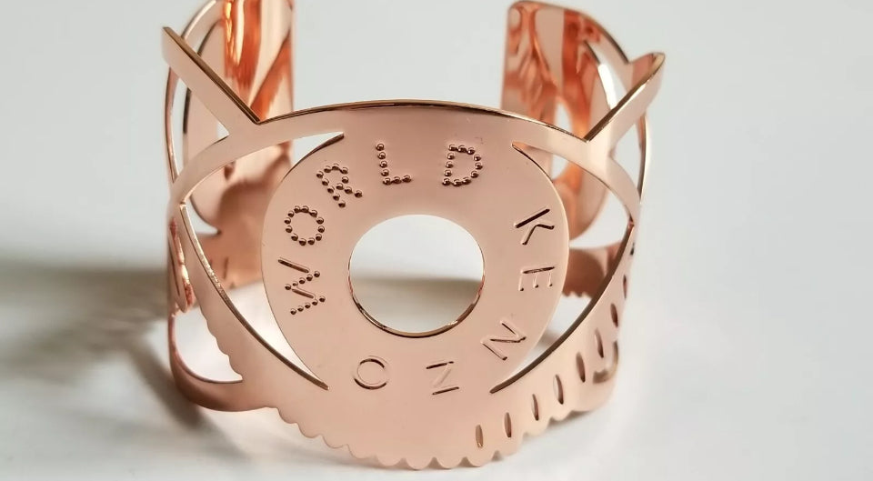 🐯KENZO WORLD BANGLE BRACELET *Rose Gold Style* Rare Vintage Kenzo Jewelry