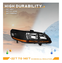 Load image into Gallery viewer, 🖤 New! 2003-2007 Honda Accord 2 or 4 Door BLACK HOUSING HEADLIGHTS HEADLAMPS!
