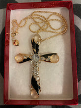 Load image into Gallery viewer, 🖤 Cross Necklace w/ Stone accents
