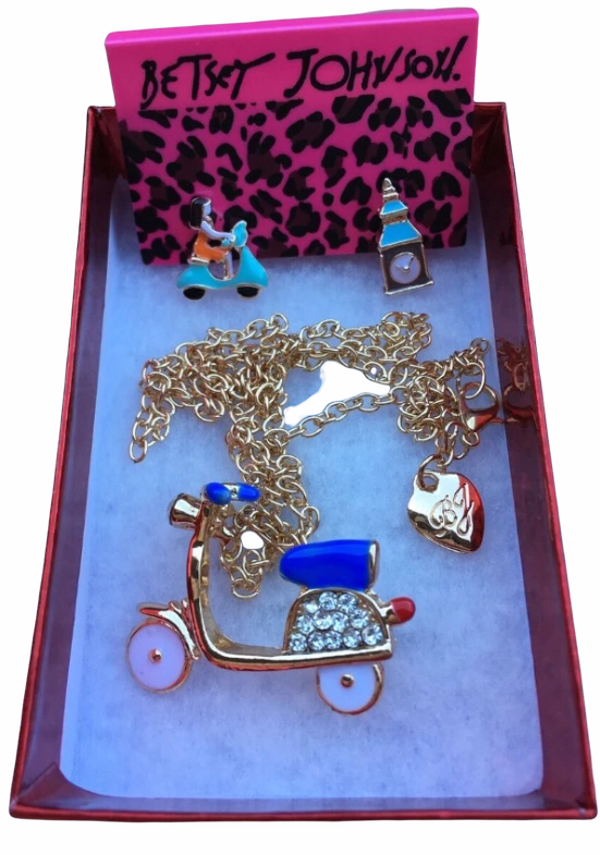 🛵Scooter Necklace/Brooch & Earrings!