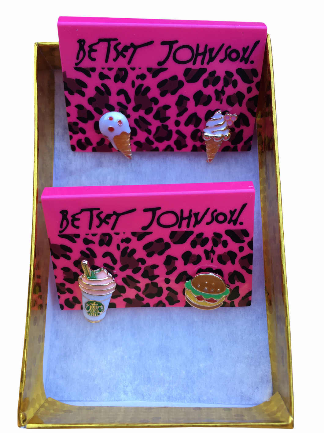 🍔🍦Hamburger, Shake & Ice Cream Earrings by: Betsey Johnson